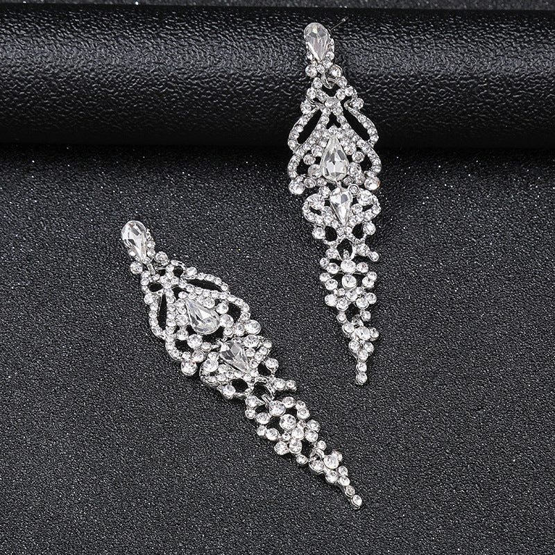 Elegant Tassel Earrings for Women Alloy Long Drop Earrings with Plated Finish for Wedding Bridal Formal Occasions