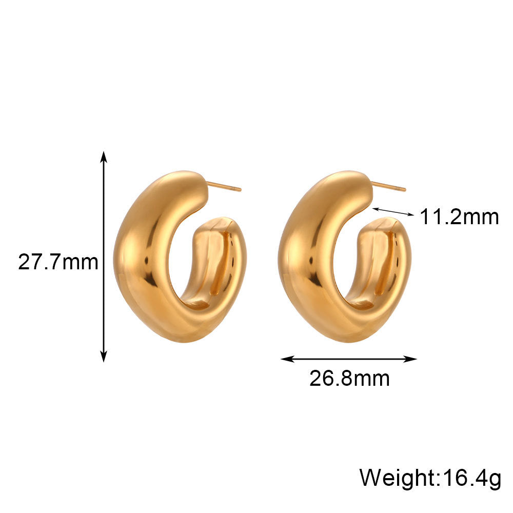 Minimalist Luxe Stainless Steel Square Hollow Hoop Earrings for Women with Polished Edges