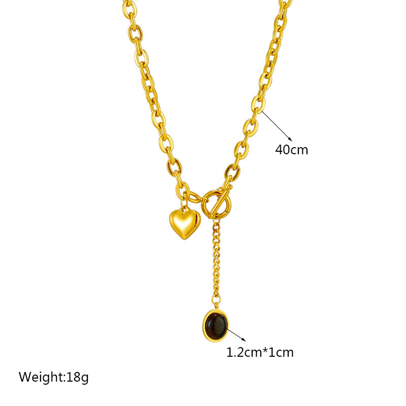 Minimalist Butterfly and Star Pendant Necklace in Titanium Steel with Plated Finish for Women