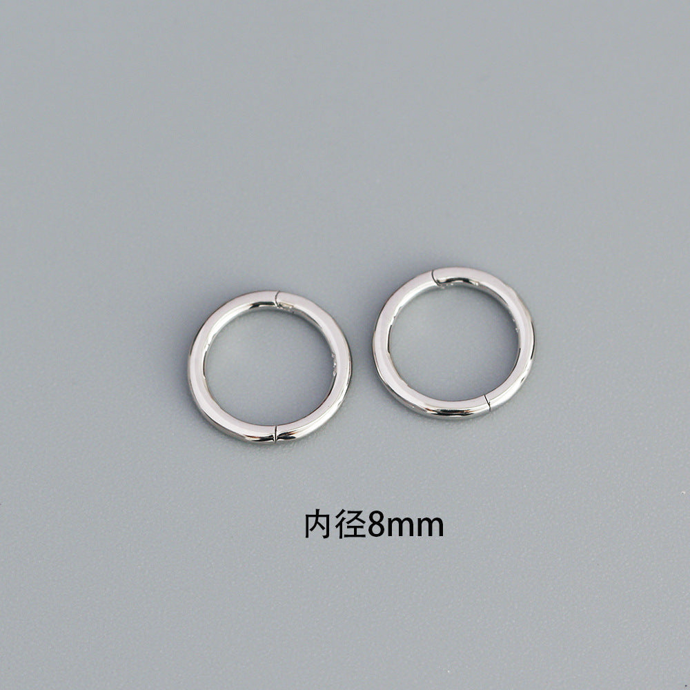 Orecchini a Cerchio da Donna Placcati Rotondi Geometrici in Argento Sterling 925 Dolce