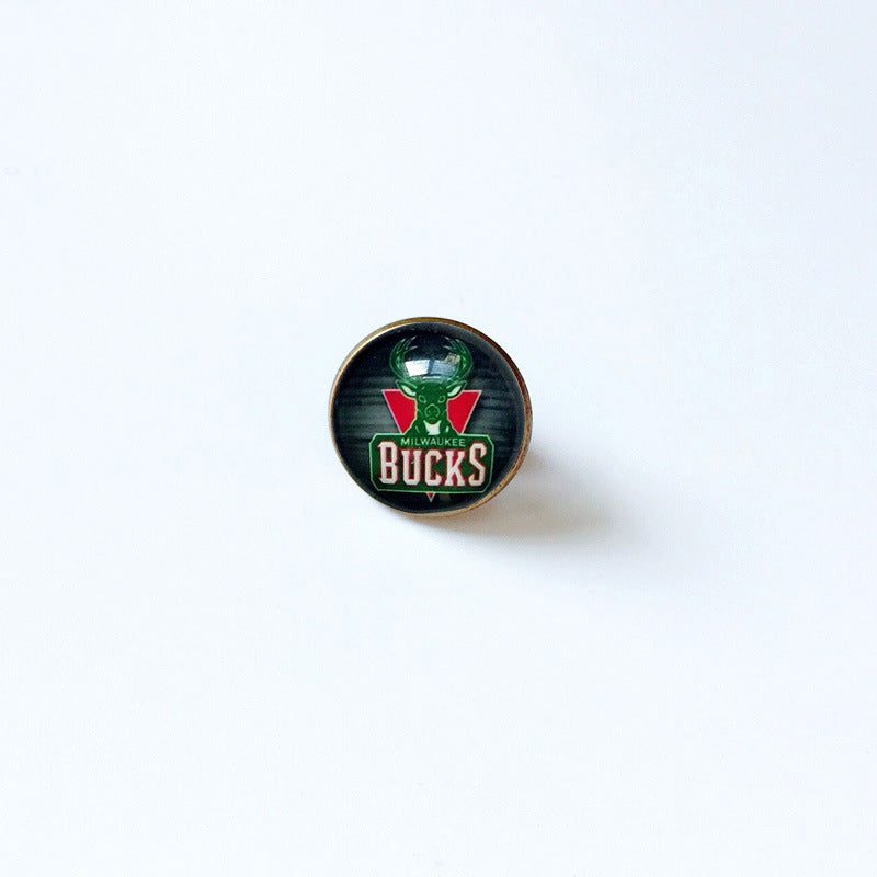 Pin de solapa metálico de equipos de baloncesto retro de la NBA - Insignia con gema vintage - Broche de Kobe Curry - Regalo para fans - Unisex