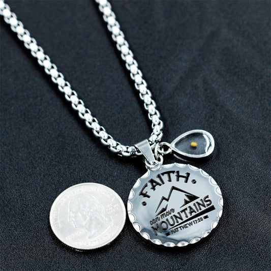 Minimalist Geometric Stainless Steel Pendant Necklace with Polished Titanium Steel Coin Charm for Unisex