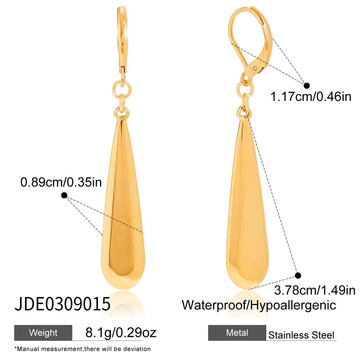 Elegantes Pendientes de Acero Inoxidable con Forma de Gota de Agua y Acabado Chapado para Mujer, Joyería Geométrica de Moda para el Día a Día