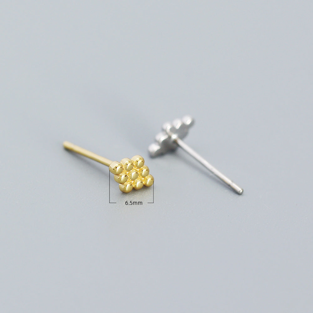 Orecchini a perno con pois geometrici in argento sterling 925, placcati, minimalisti e graziosi