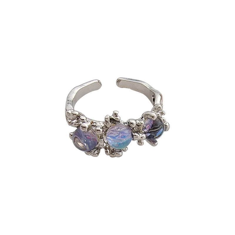Anello da donna regolabile minimalista con lettera, in lega con finitura placcata, anello alla moda