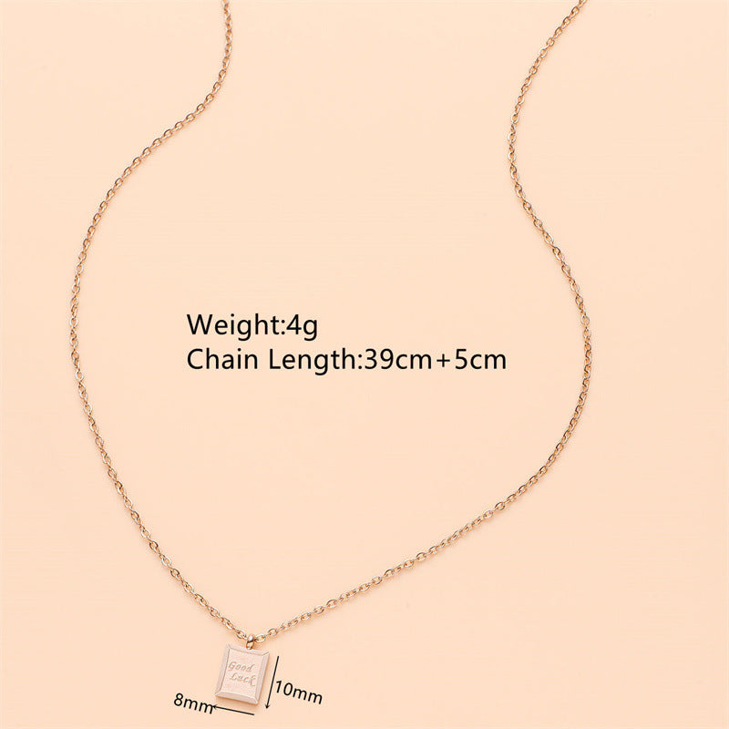 Collar de Acero Inoxidable con Colgante de Letra Tono Dorado Minimalista con Acabado Galvanizado para Mujer