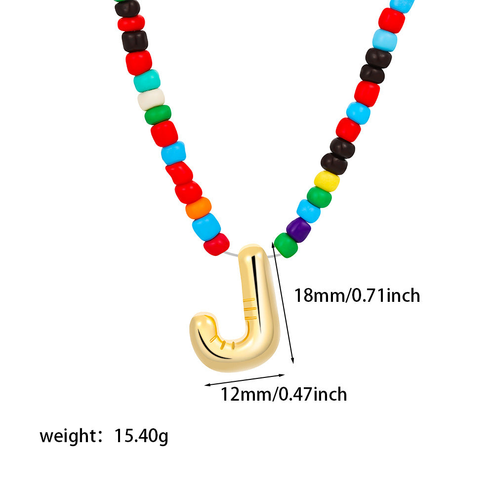 Collana con Lettere Unisex in Acciaio Inossidabile Placcato Oro 18K Casual