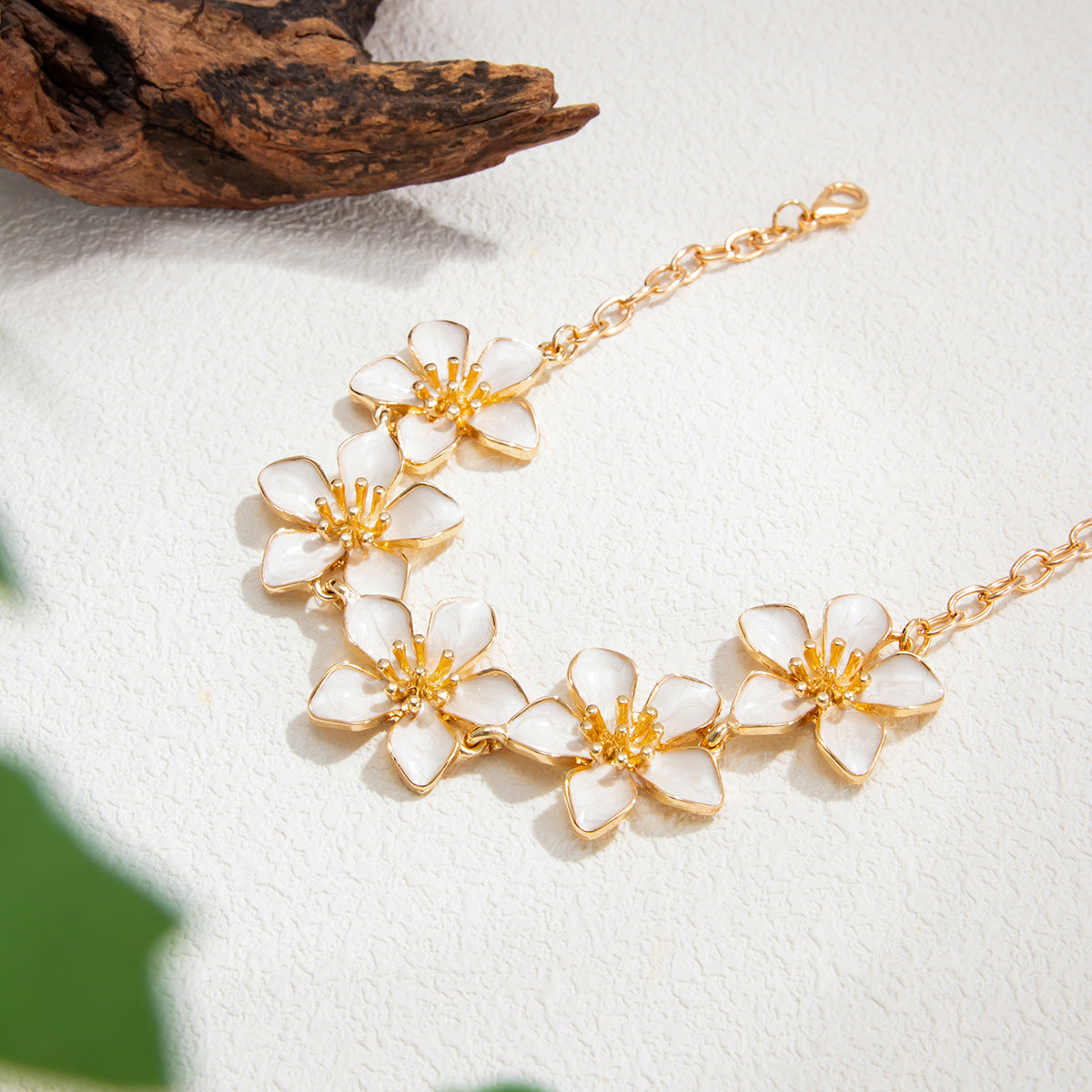 Fashion Drip Oil Floral Zinc Alloy Anklet for Women