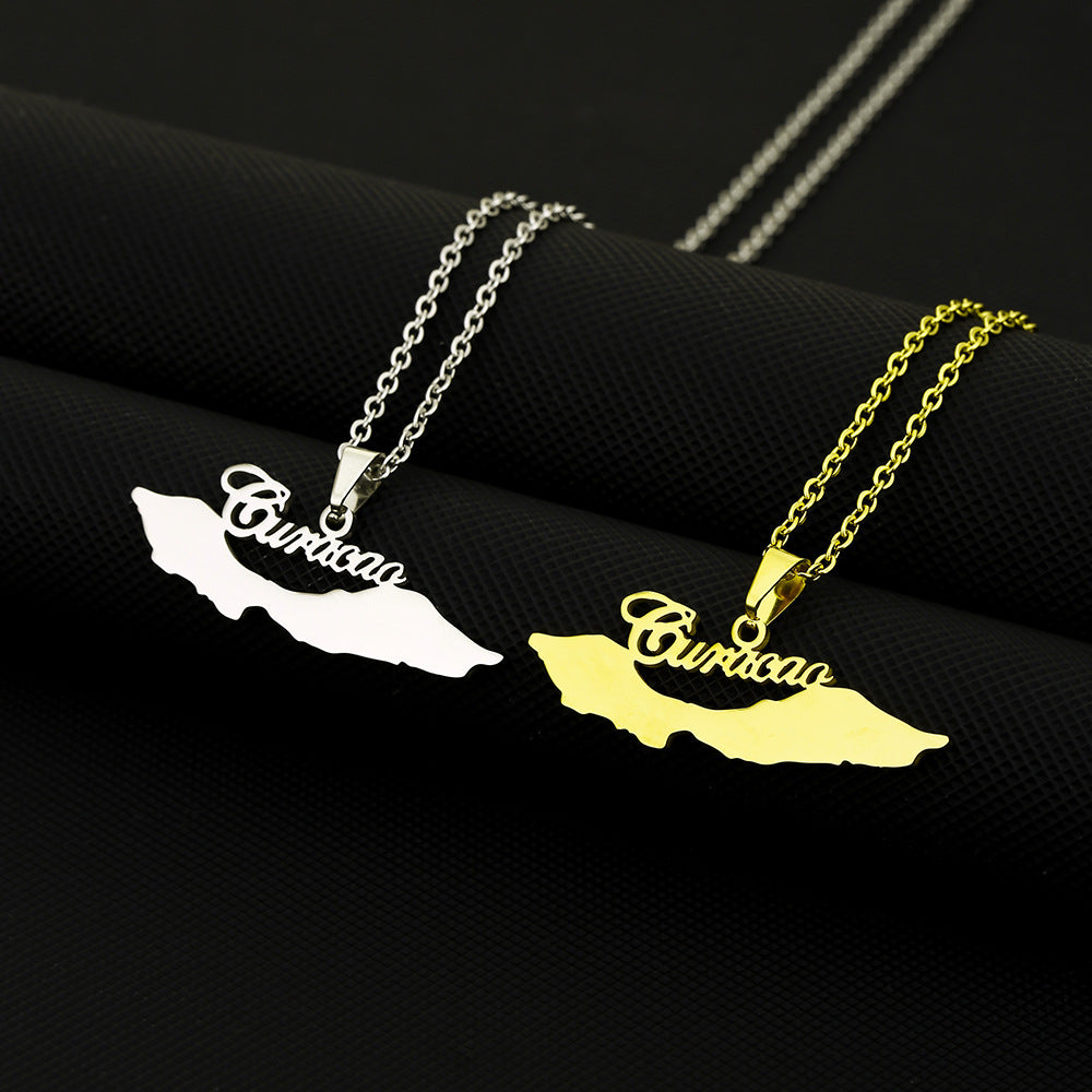 Collana Minimalista a Forma di Lettera in Acciaio Inossidabile Placcato per Uomo e Donna, Ciondolo con Catena a Croce Piatta per Maglioni e Felpe