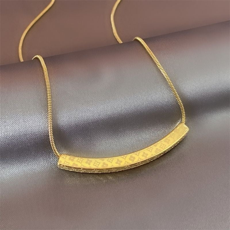 Minimalist U-Shape Titanium Steel Plated Necklace for Women