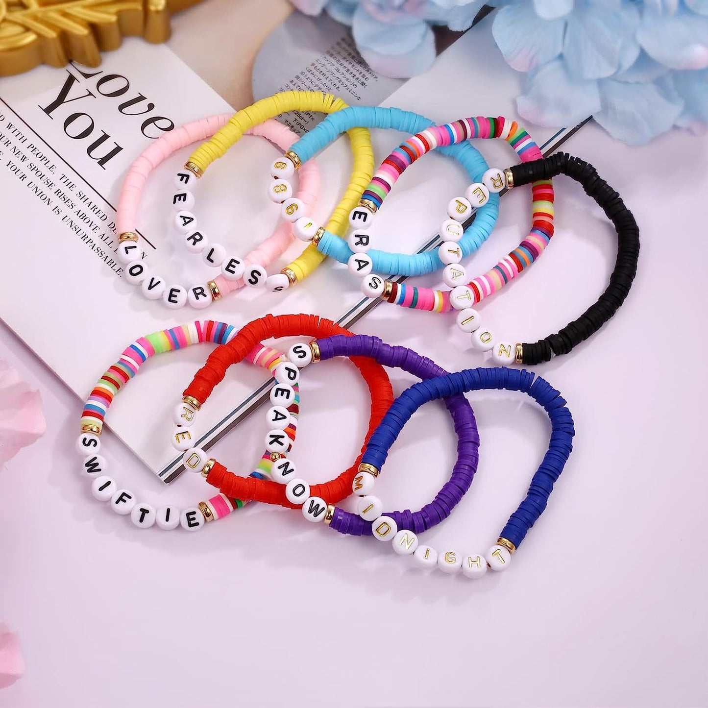 Bohemian Vintage Letter Number Beaded Bracelet Unisex Handmade Layered
