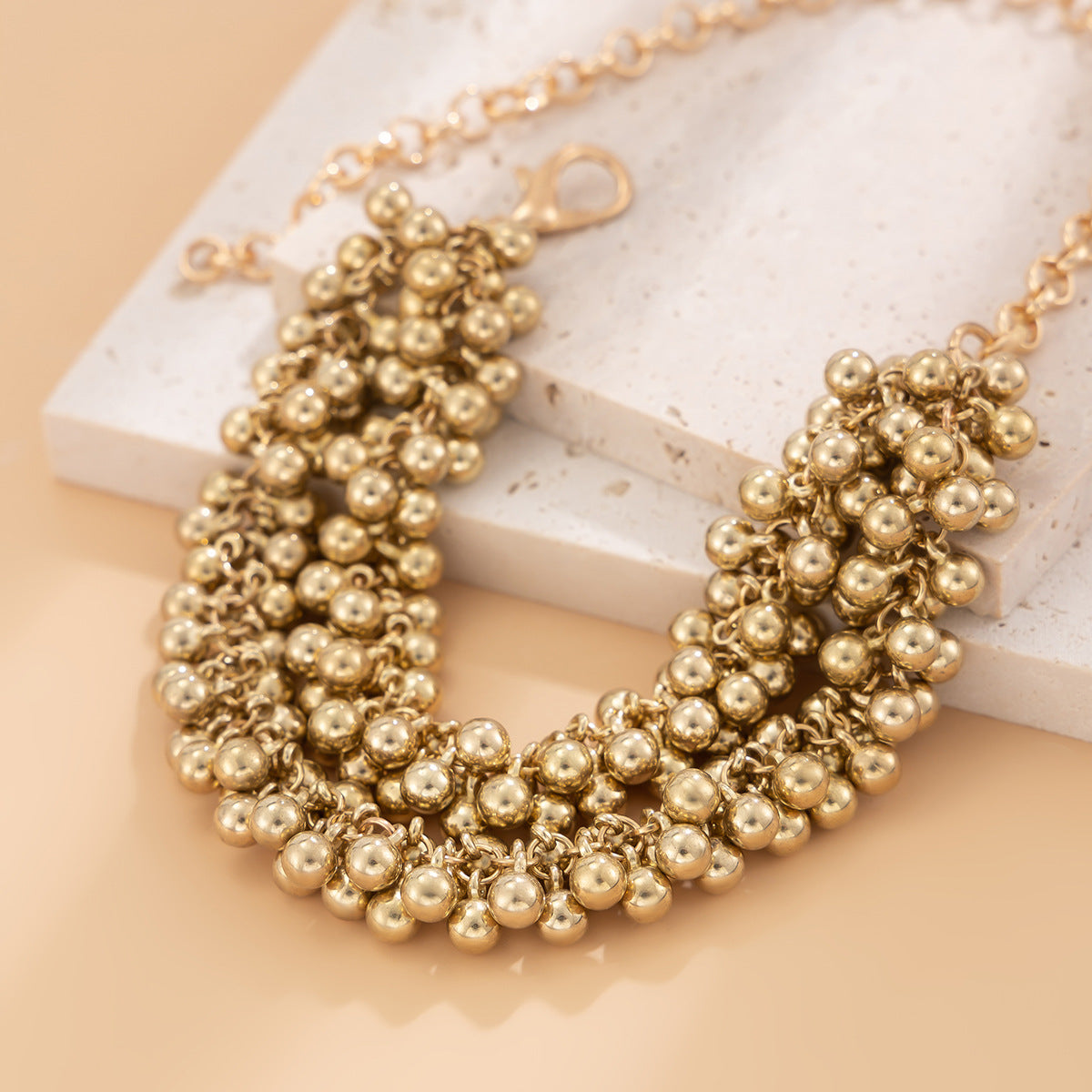 Minimalist Geometric Round Iron Plated Multi-layer Choker Necklace for Women