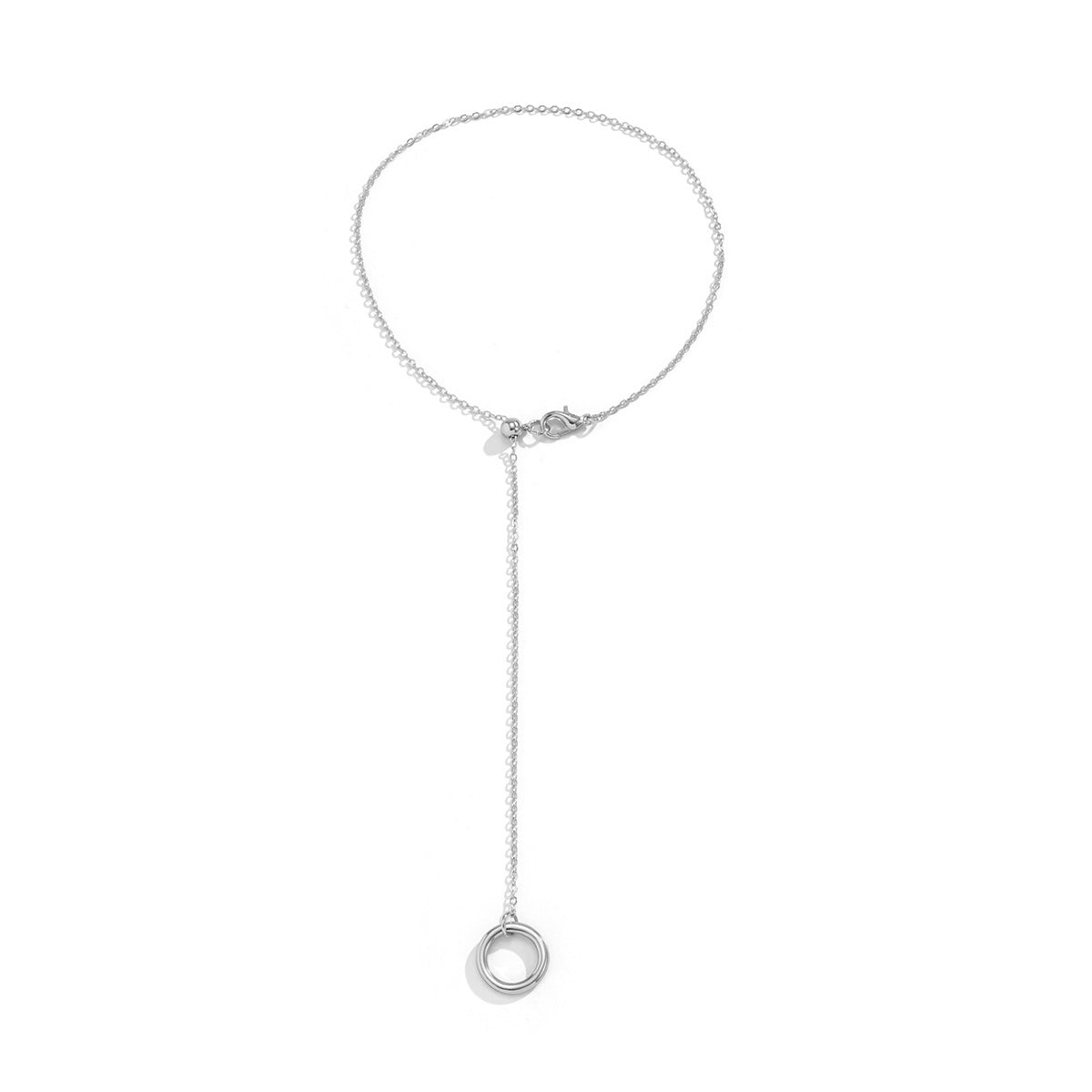 Minimalist Geometric Alloy Ball Chain Anklet for Women