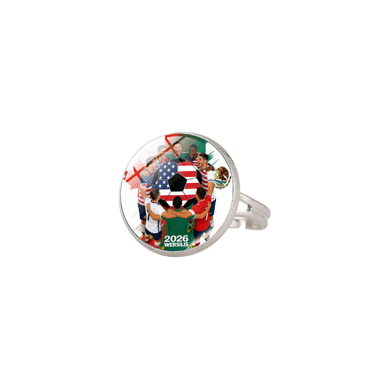 Vintage Sporty Geometric Alloy Plated Ring Unisex World Cup Trophy Pattern Jewelry