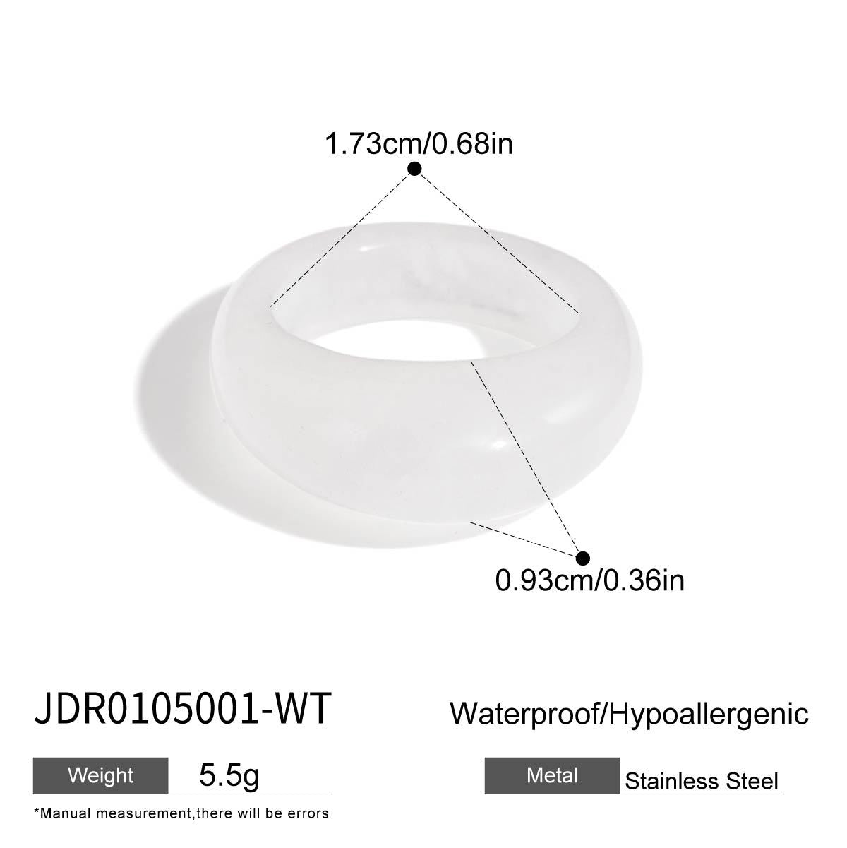 Bracciale Largo Irregolare da Donna in Resina con Placcatura in Acciaio Inossidabile, Design Geometrico e Ovale, Accessorio alla Moda in Stile Ufficio