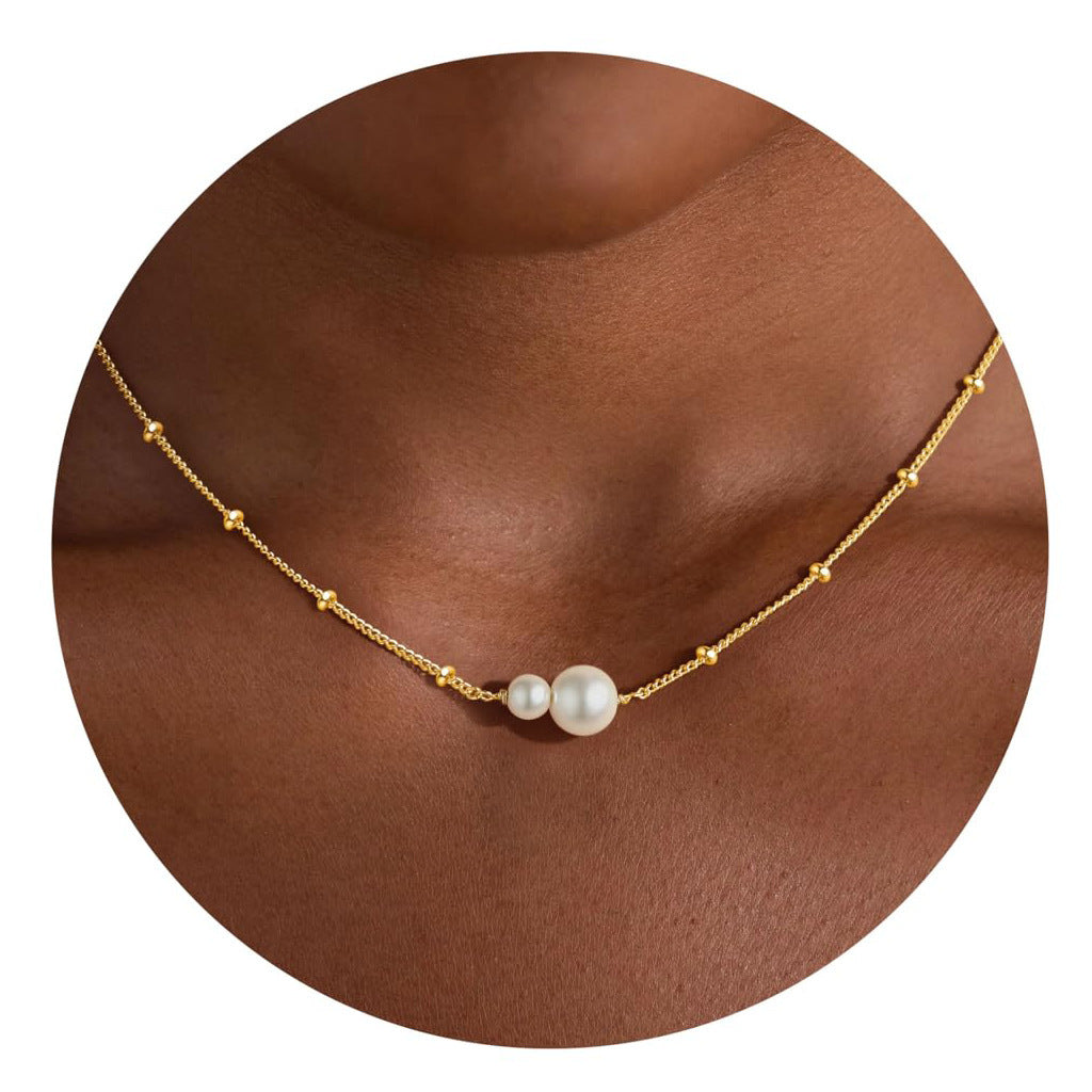 Minimalist Luxury Stainless Steel Ball Chain Necklace with Pendant for Women and Unisex