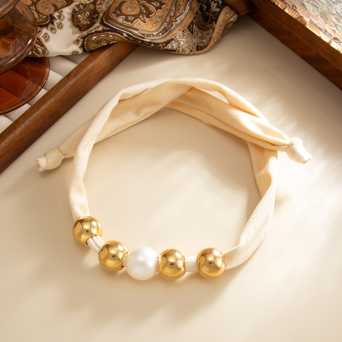 Vintage Leopard Print Round Resin Bead Necklace for Women