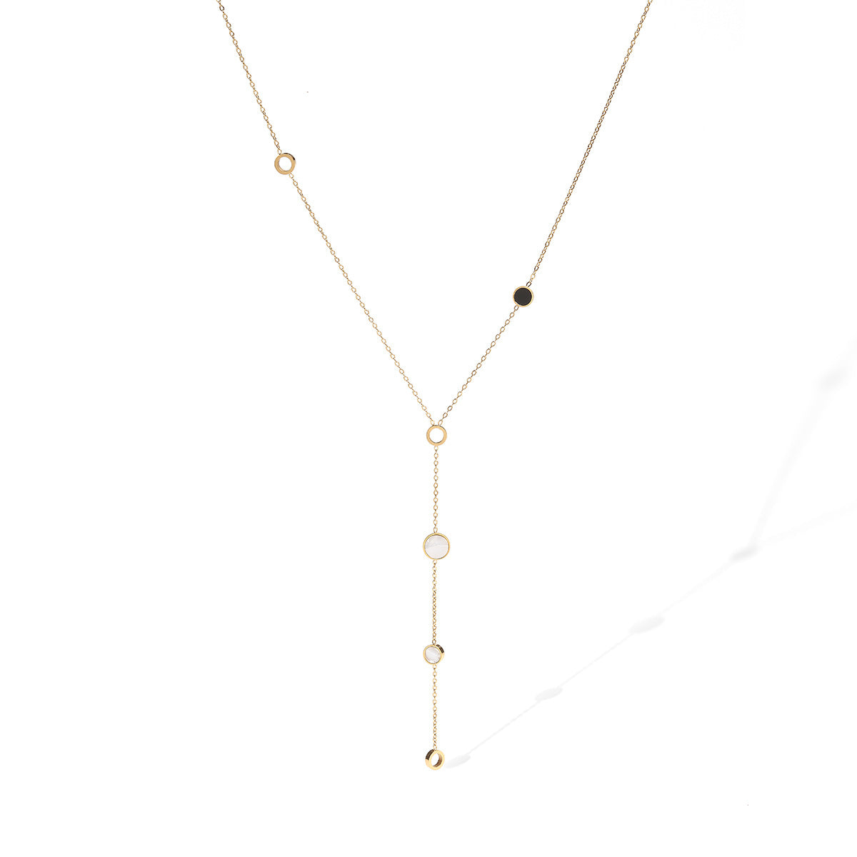 Minimalist Luxury 18K Gold Plated Heart Geometric Stainless Steel Pendant Necklace for Women