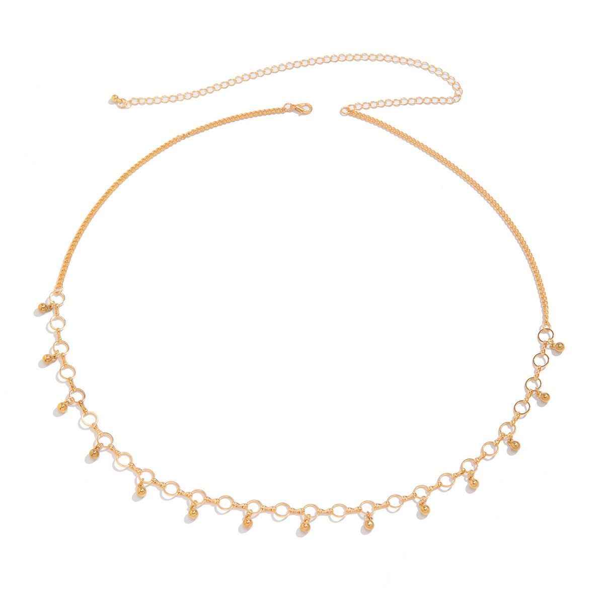 Minimalist Cold Aesthetic Round Bead Waist Chain for Women with Lobster Clasp and Tassel Detail