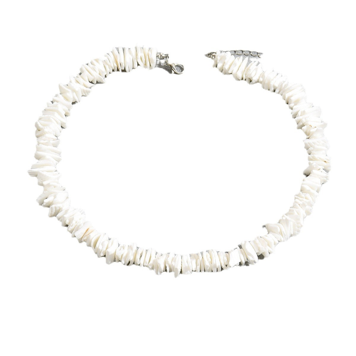 Collar minimalista irregular de concha geométrica para mujer con cadena ajustable
