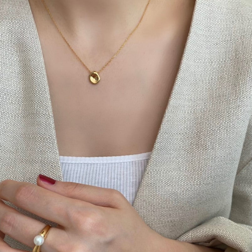 Collana con ciondolo geometrico in argento sterling 925 con catena a sfere