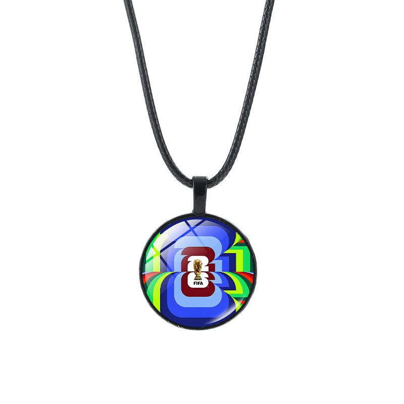 Vintage Sporty Geometric Alloy Plated Crystal Pendant Necklace Unisex