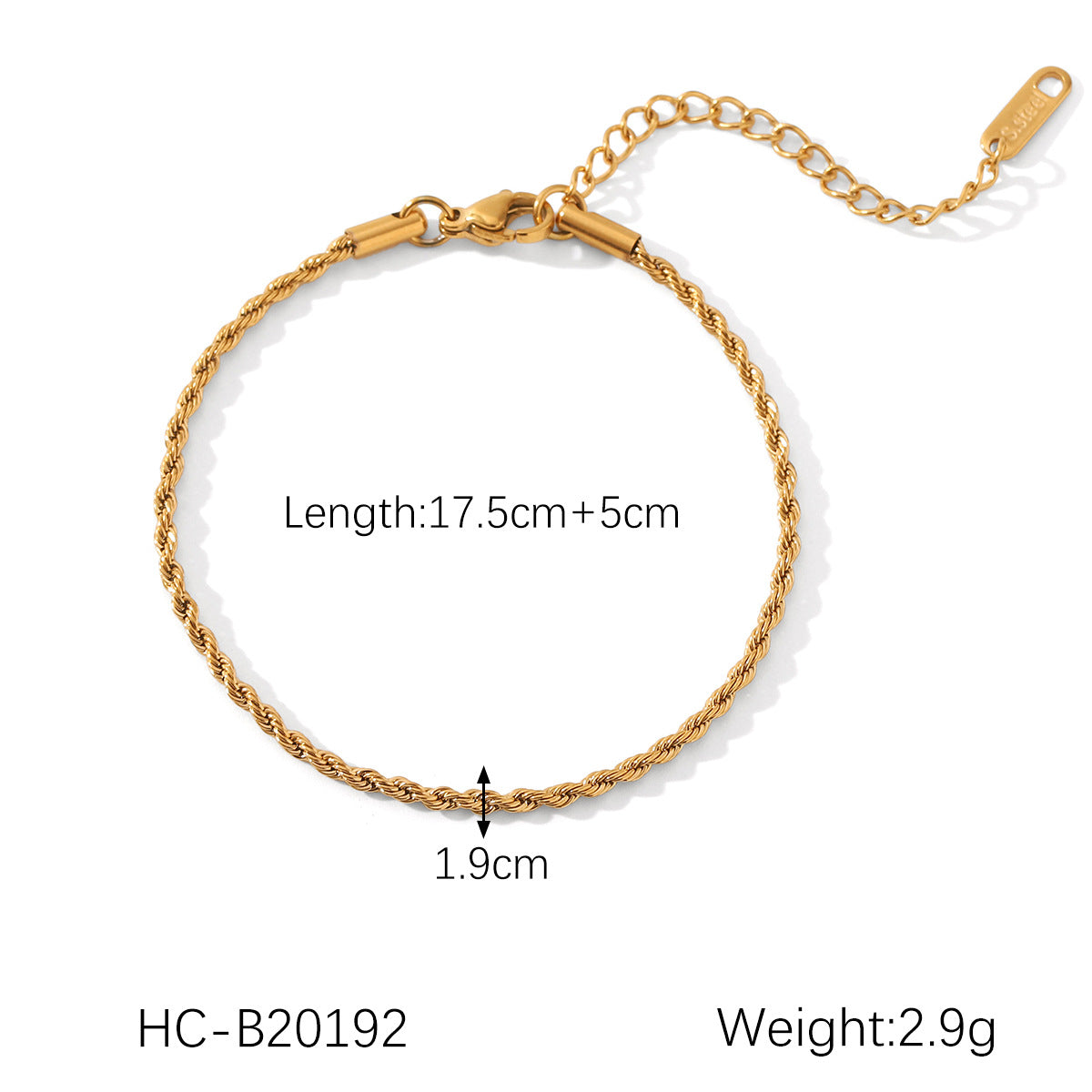 Bracciale in acciaio inossidabile geometrico stile INS con catena a corda ritorta, catena a lama, catena Figaro e catena Snake placcate in oro 18 carati