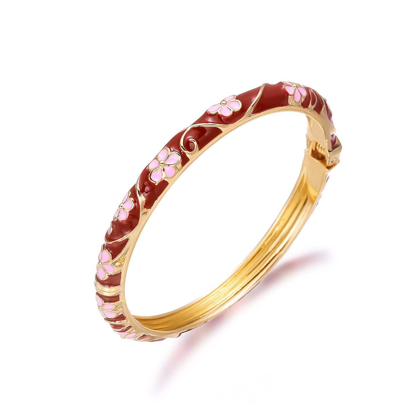 Vintage Geometric Floral Enamel Drip Oil Plated Alloy Bracelet