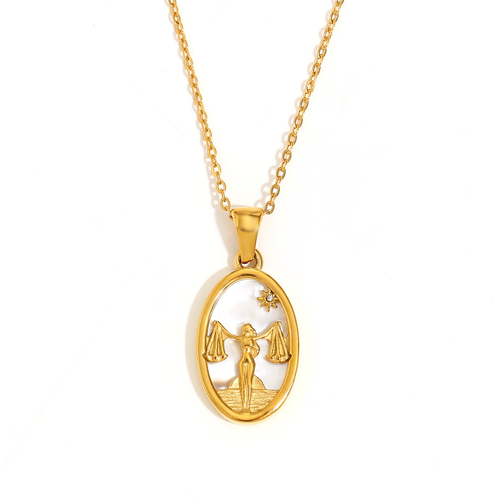 Collana con Pendente a Cuore Floreale Vintage in Agata Rossa da Donna con Catena in Acciaio Inox e Placcatura in Oro 18K