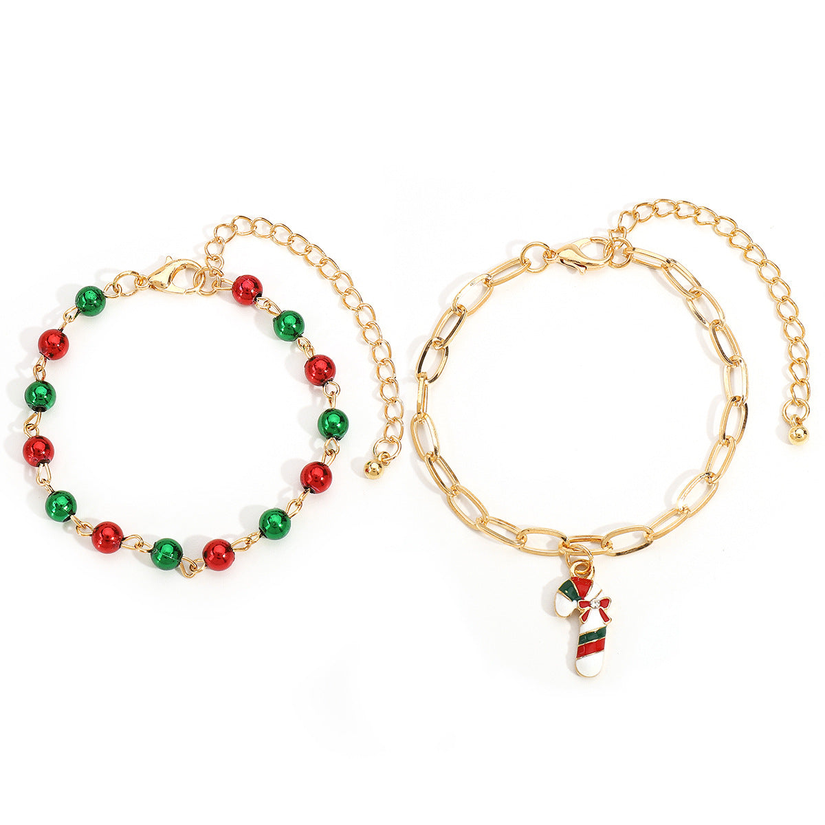 Minimalist Cartoon Character Enamel Pendant Bracelet for Women with Alloy and Imitation Pearl Accents, Festive Christmas Snowflake and Bell Design