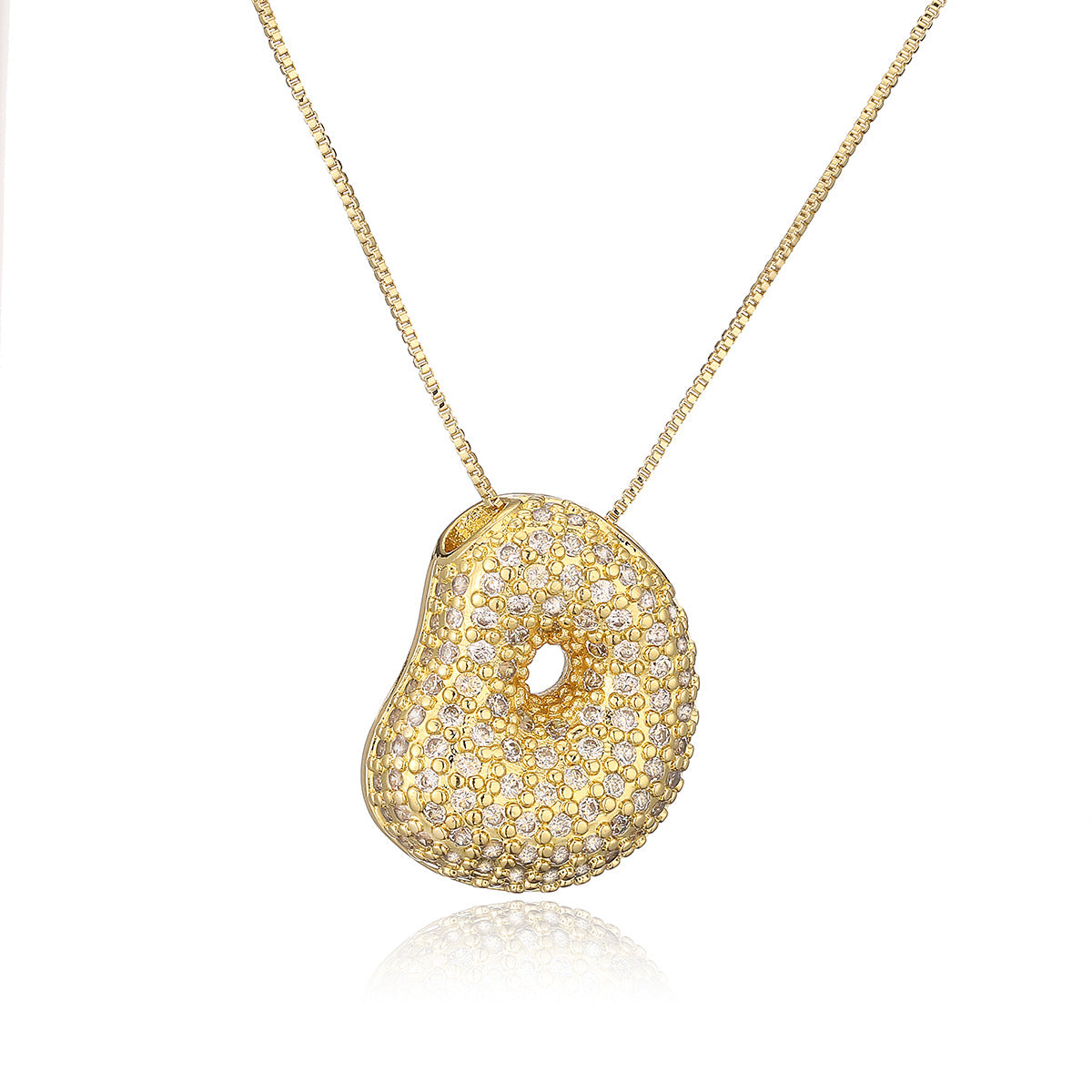 Collana a forma di lettera minimalista in rame placcato oro vero da donna