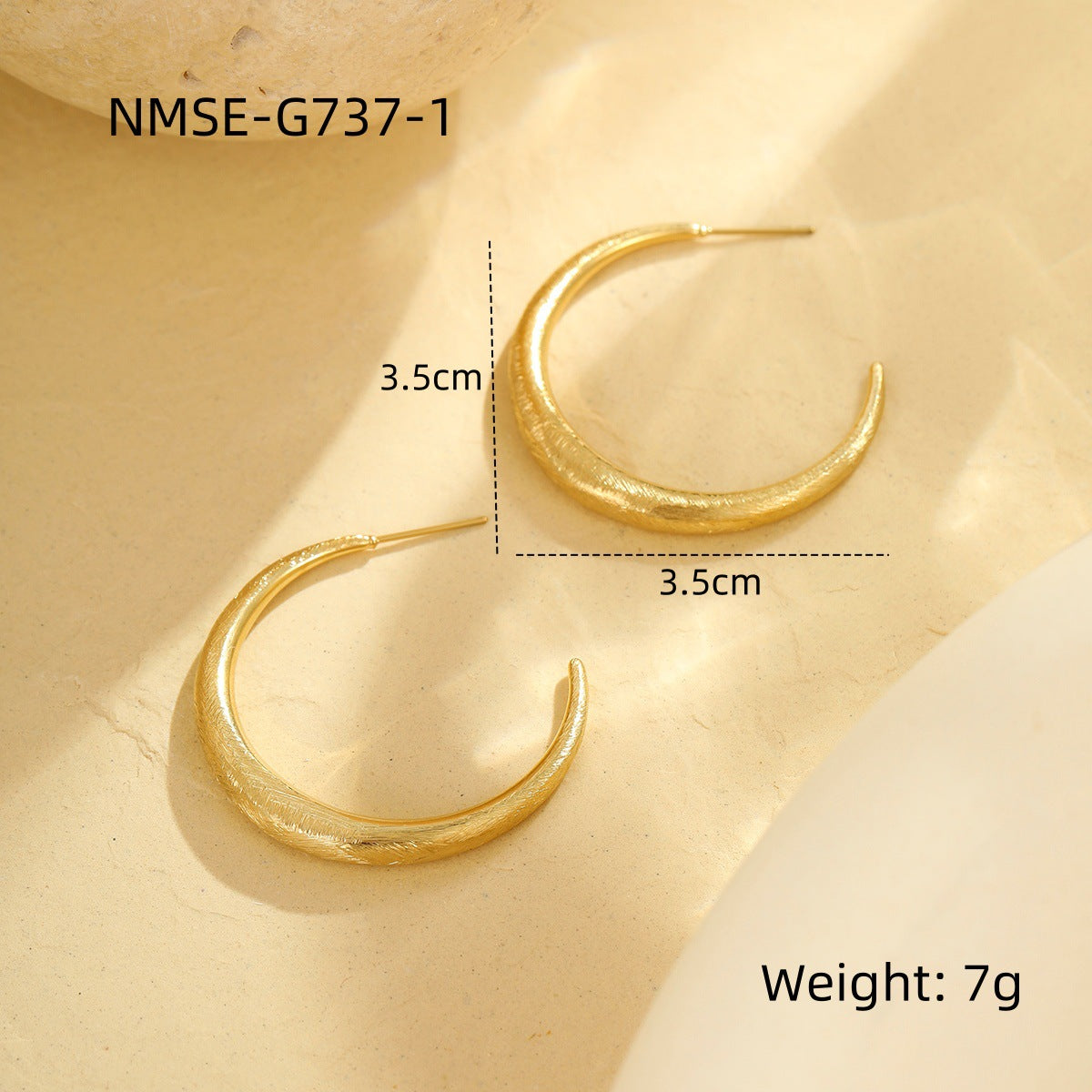 Pendientes de aro geométricos de acero inoxidable de moda con baño de oro de 18 quilates para mujer