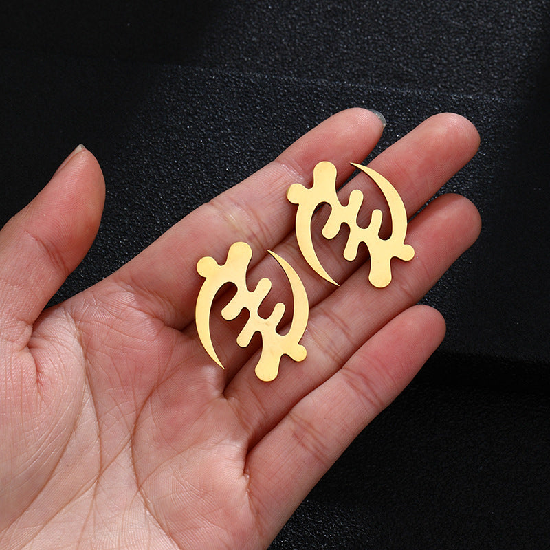 Pendientes de Acero Inoxidable Geométricos, Acabado Chapado en Oro, Joyería de Moda para Mujer, Regalo para Ella