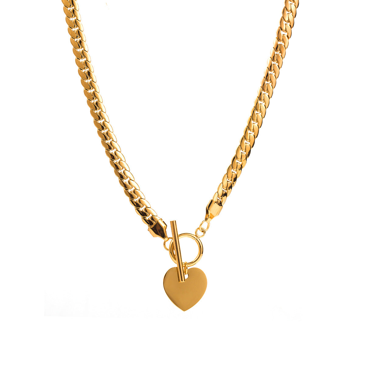 Collana placcata in acciaio inossidabile a forma di cuore, dolce e grintosa, da donna, con estetica minimalista e design a catenina sottile all'altezza della clavicola