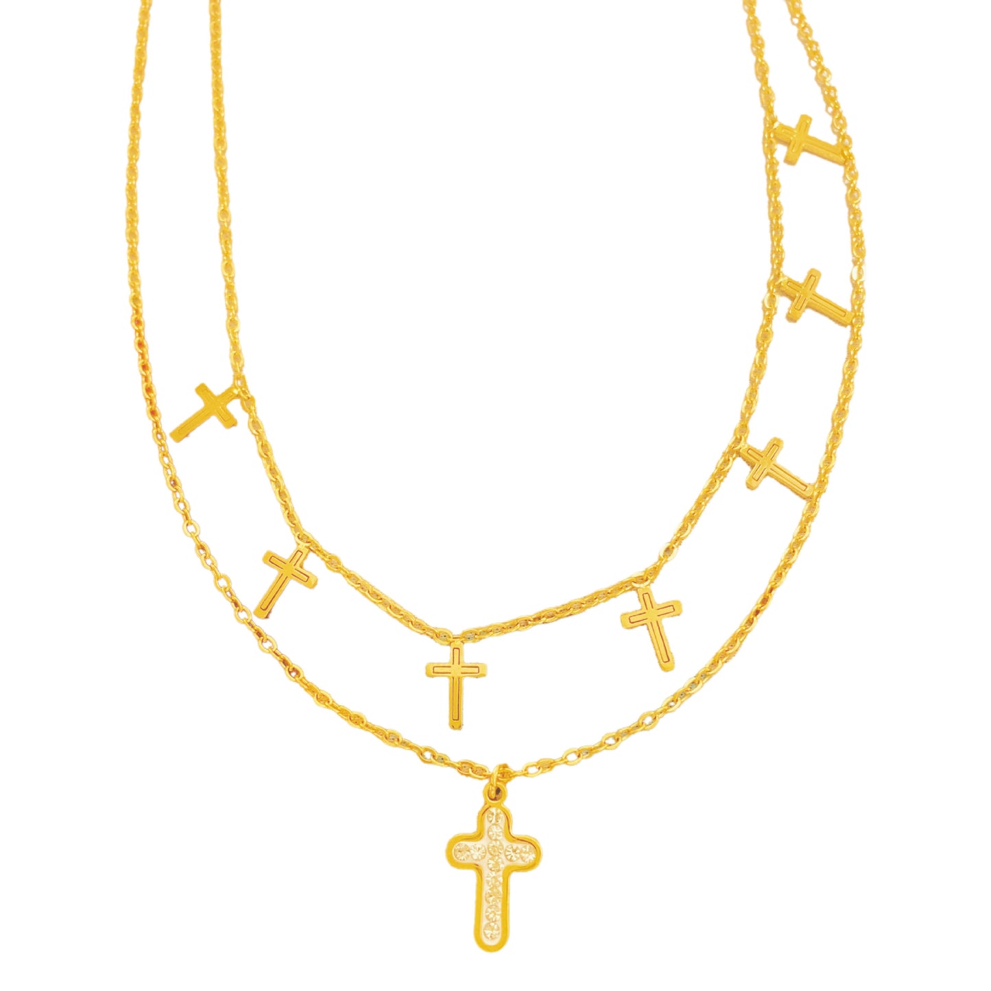 Minimalist Geometric Cross Titanium Steel Plated Necklace for Unisex