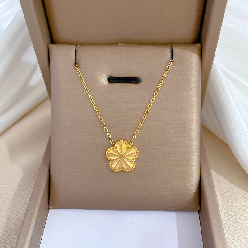 Collana Minimalista Geometrica in Acciaio Titanio Placcato per Uomo e Donna Stile Fresco e Dolce