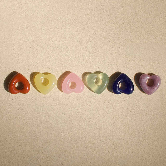 Minimalist Colorful Heart Geometric Resin Plated DIY Charm Bar Necklace