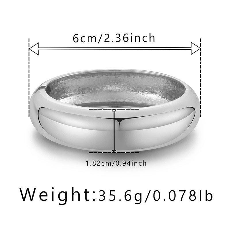 Bracciale a molla da donna in metallo placcato lucido con motivo geometrico a goccia, alla moda