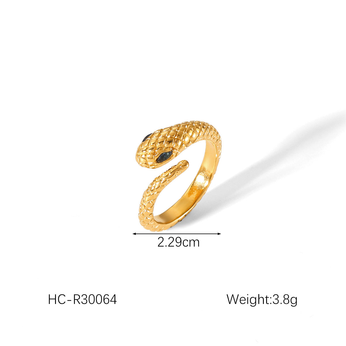 Anello aperto da donna in acciaio inossidabile placcato oro 18 carati a forma di cuore geometrico alla moda