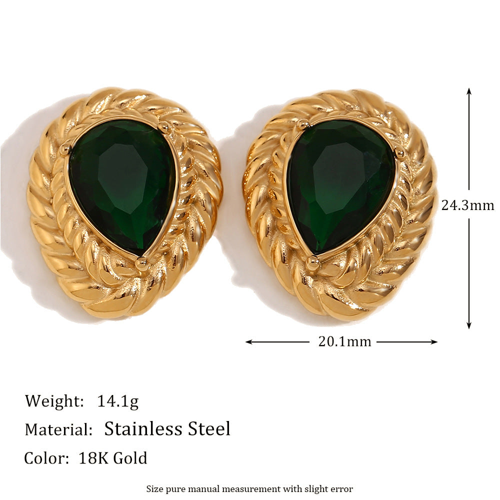 Orecchini a perno geometrici irregolari da donna in stile francese vintage, realizzati in acciaio inossidabile con placcatura in oro 18 carati