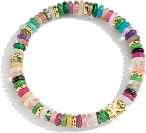 Bohemian Sweet Natural Gemstone Letter Beaded Bracelet for Women