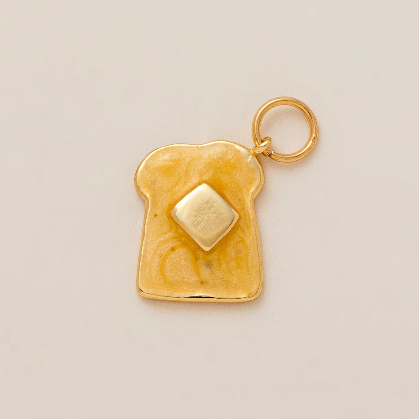 Minimalist Gold Plated Brass Plant Charm Bar for Shoes