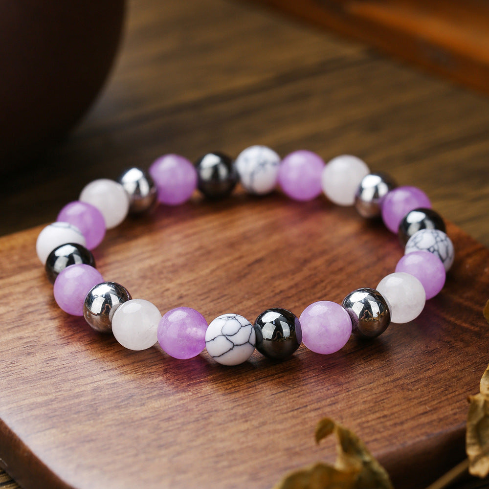 Punk Casual Round Gemstone Bracelet Unisex