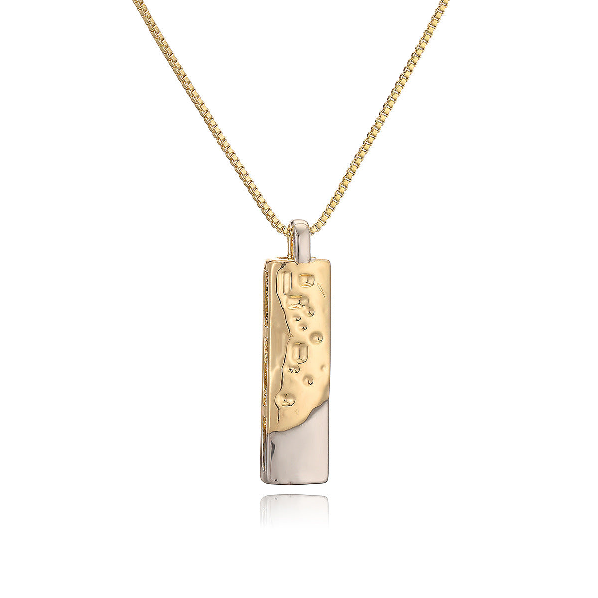 Collana con ciondolo a lettera in rame placcato oro geometrico minimalista da donna