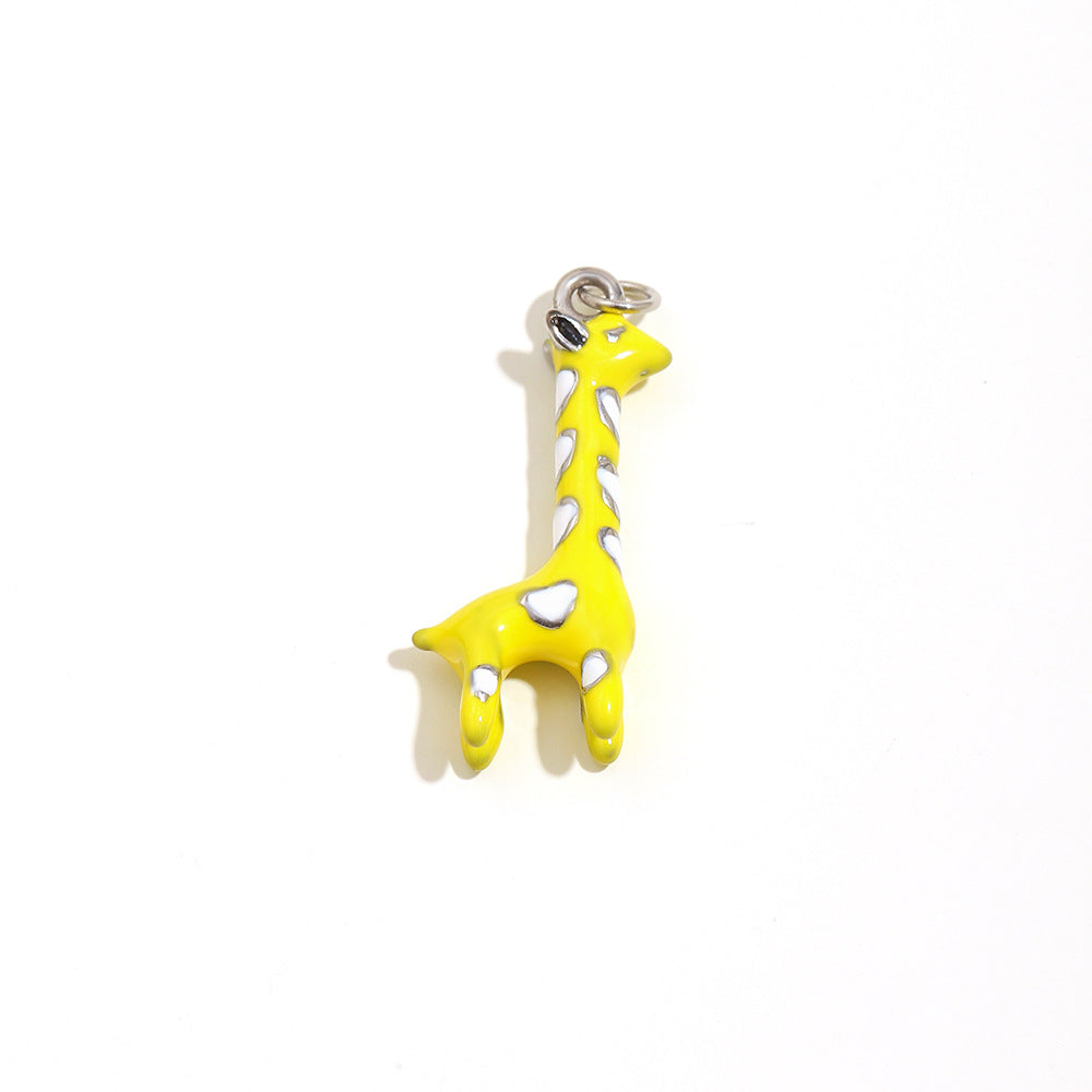 18K Gold Plated Drip Oil Animal Shape Stainless Steel Charm Bar