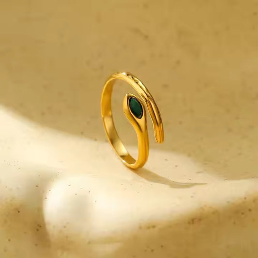 Anillo de acero inoxidable geométrico minimalista con acabado chapado para mujer Joyería de lujo
