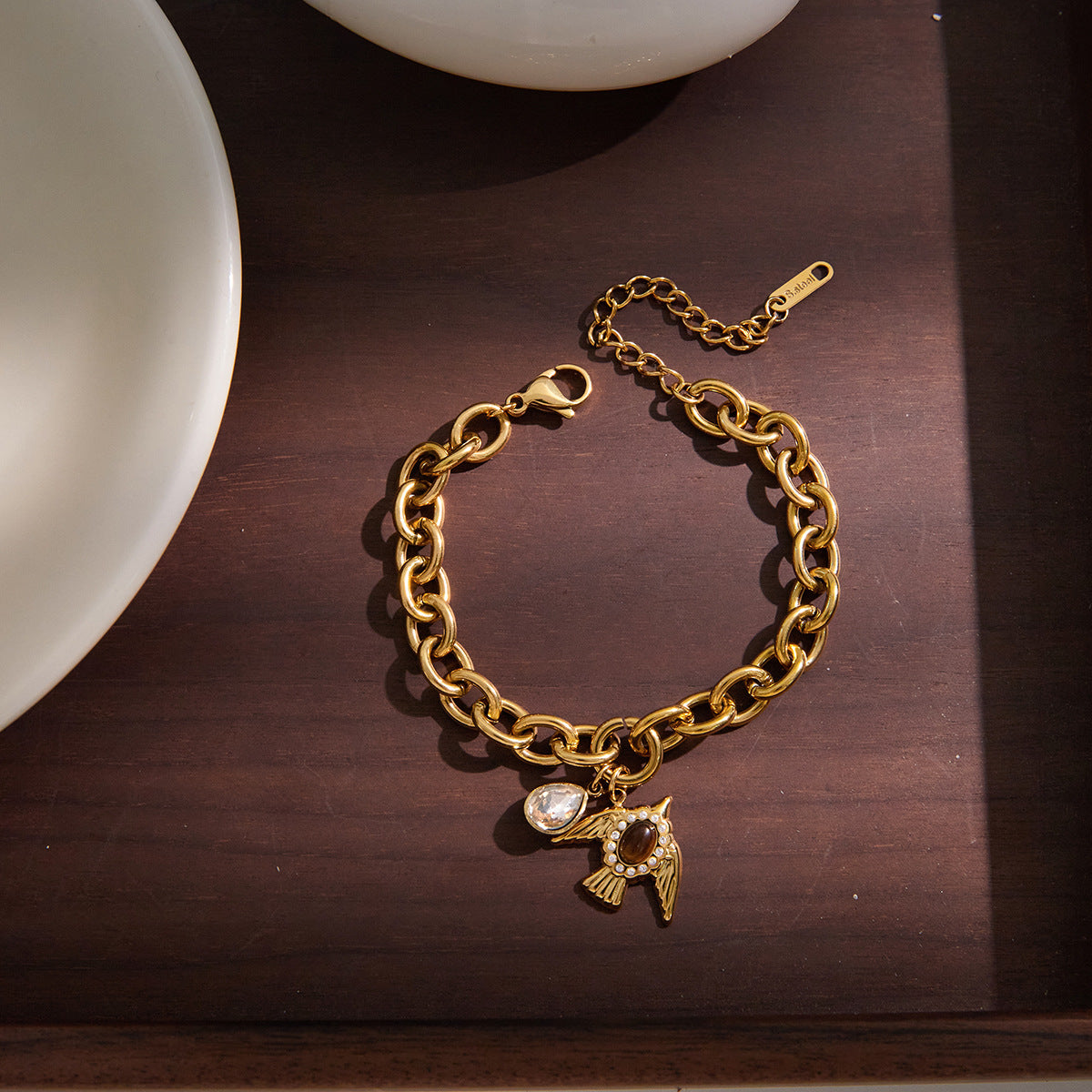 Bird Shaped Stainless Steel Plated Bracelet for Women