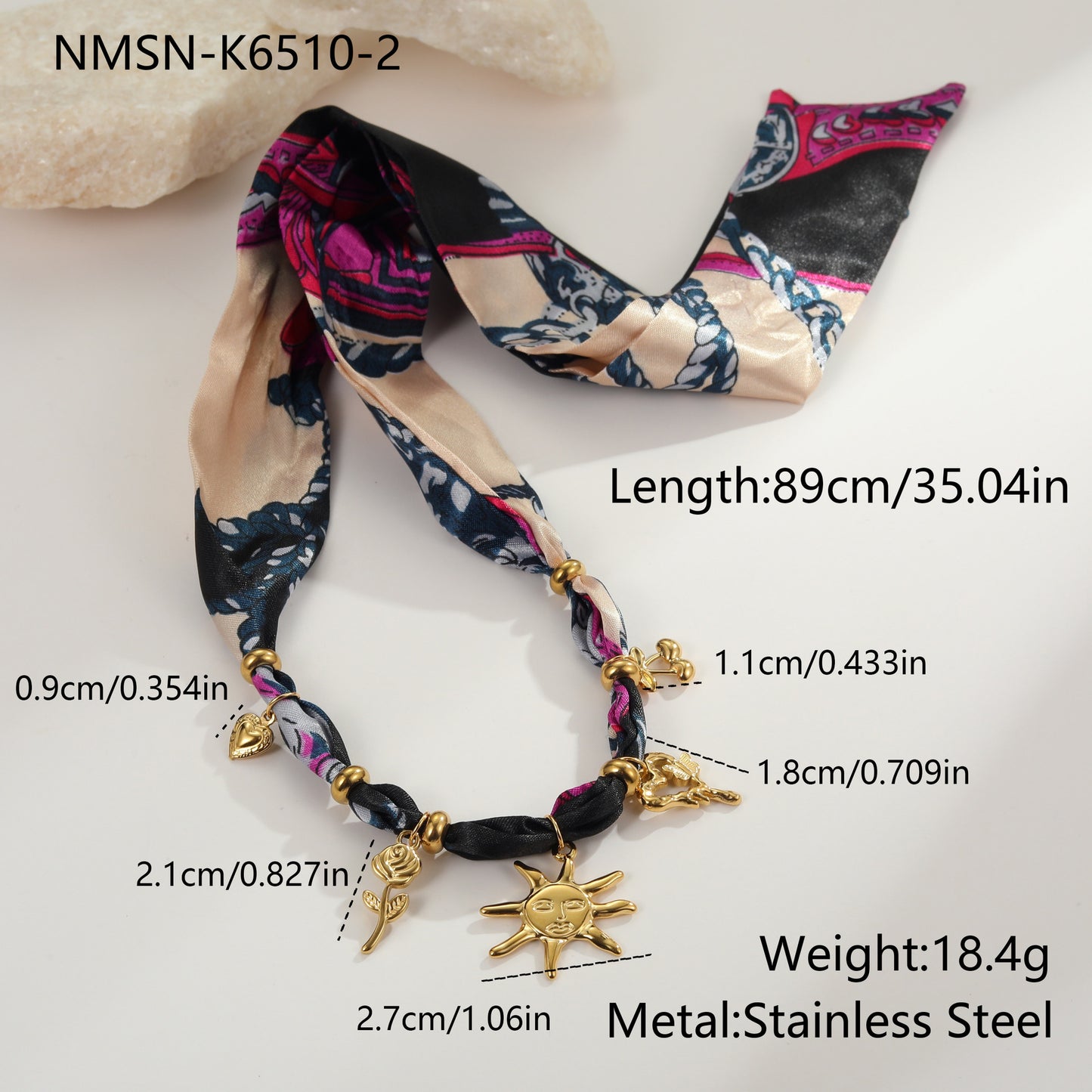 Collana da donna con pendente geometrico alla moda in acciaio inossidabile con finitura placcata