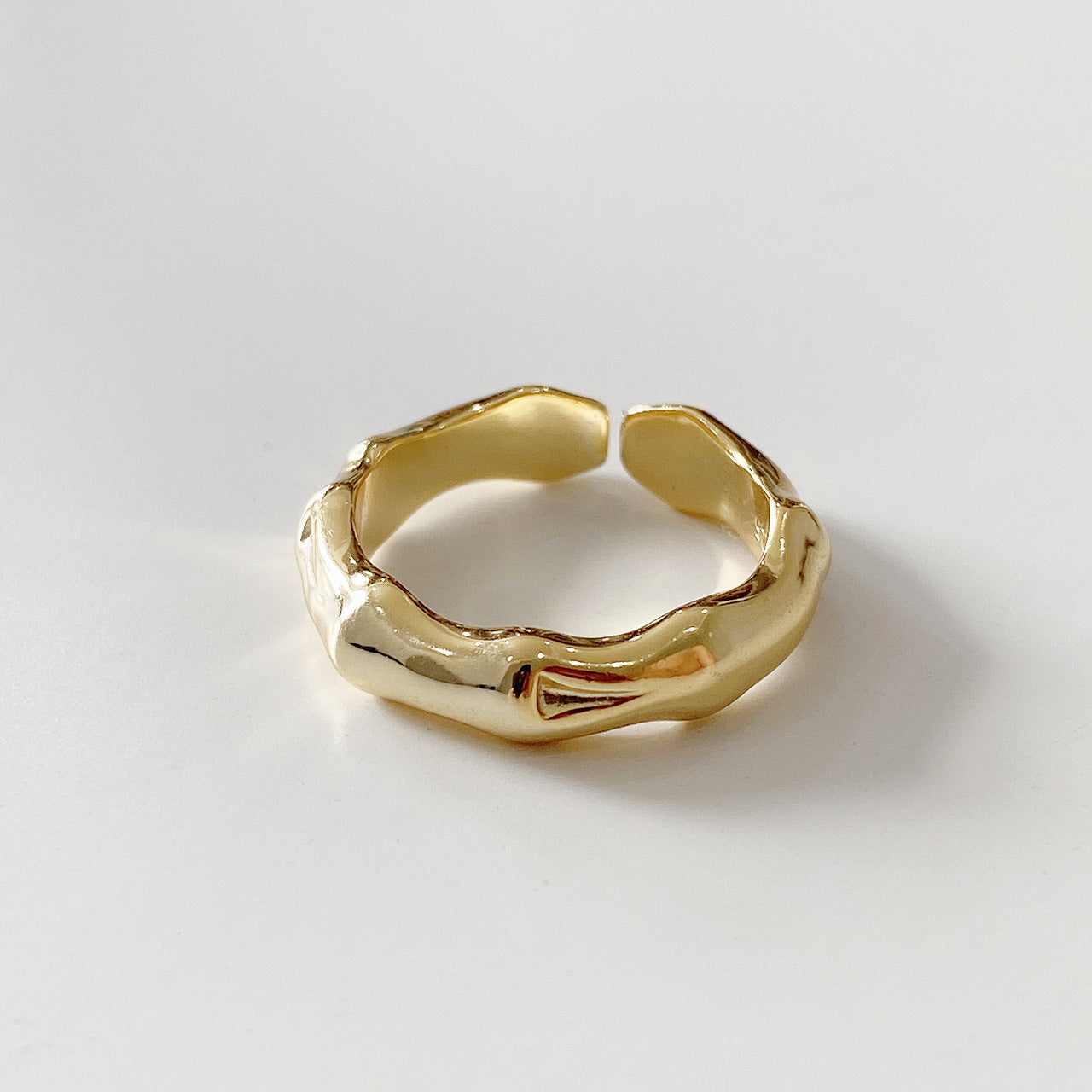 Anillo de plata de ley 925 de estilo francés con diseño de bambú, anillo minimalista con forma de corazón para mujer, joyería de moda Ins de tendencia