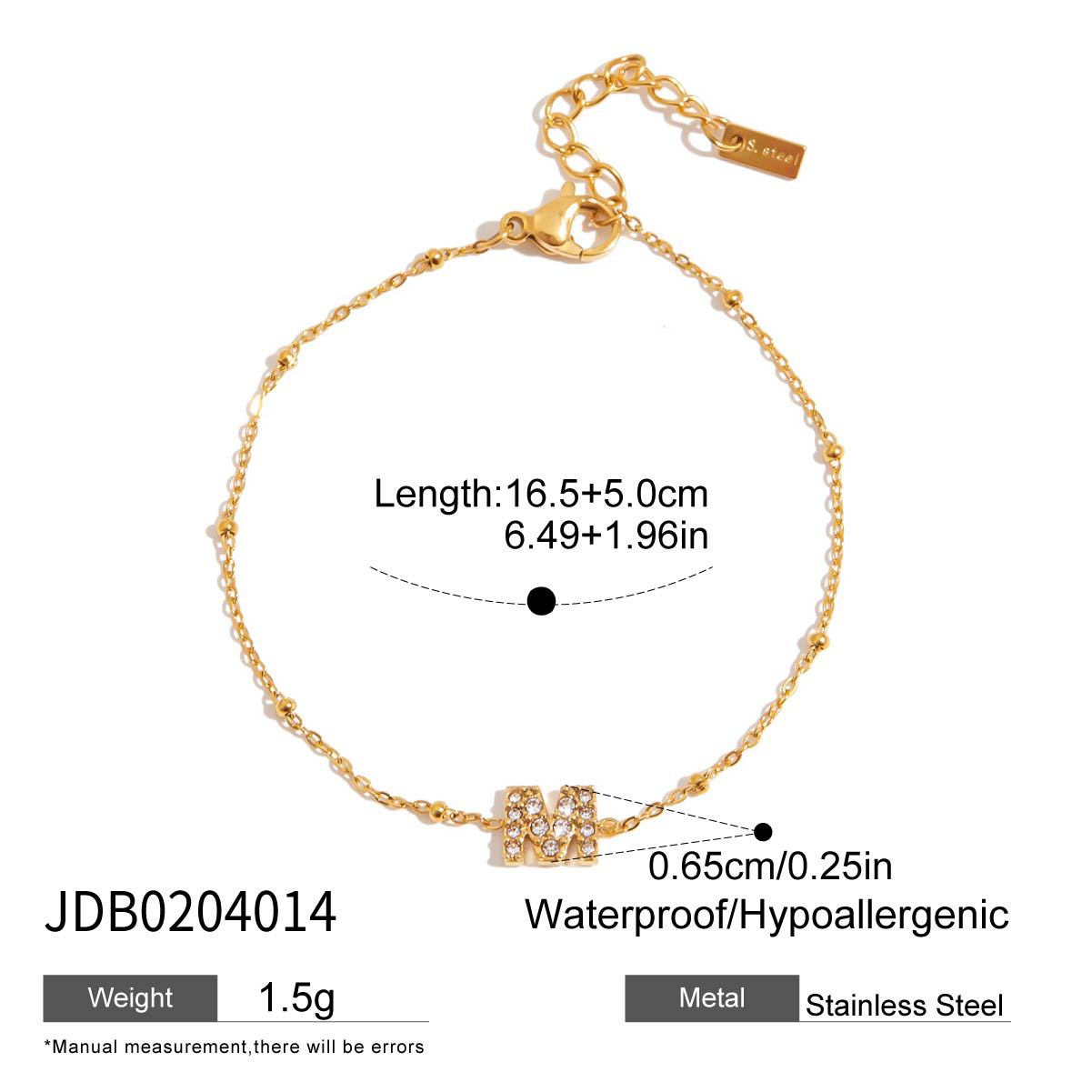 Pulsera geométrica de acero inoxidable con diamantes de imitación para mujer con acabado chapado, joyería de lujo